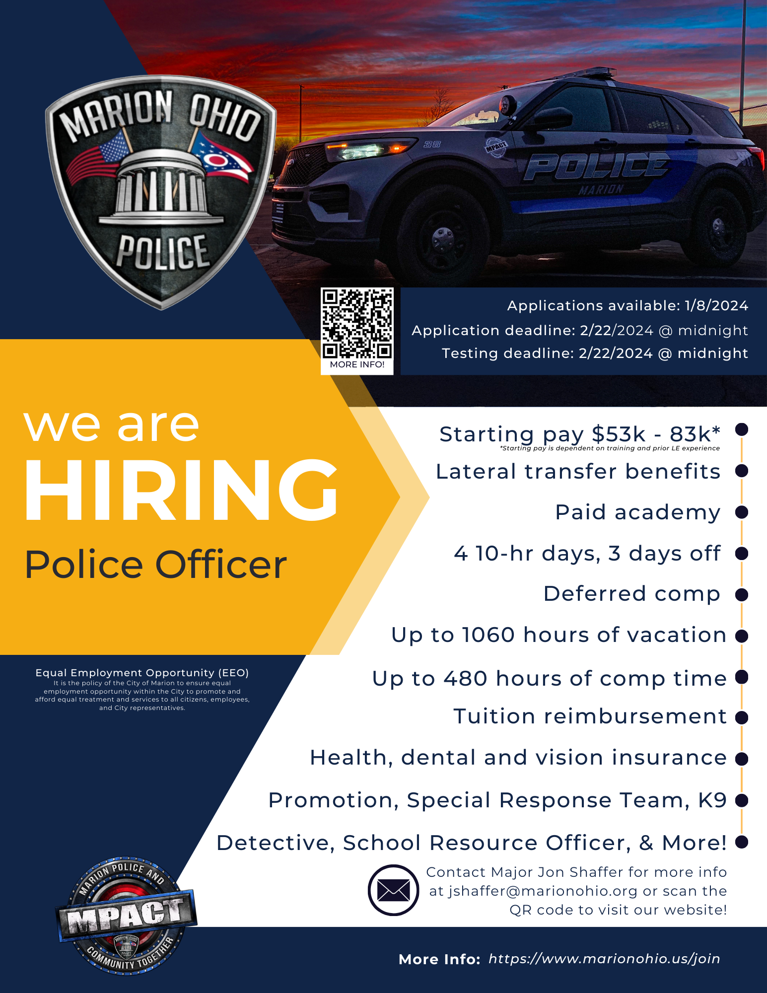 Join the Marion Police Department Team! – Marion, Ohio Police Department